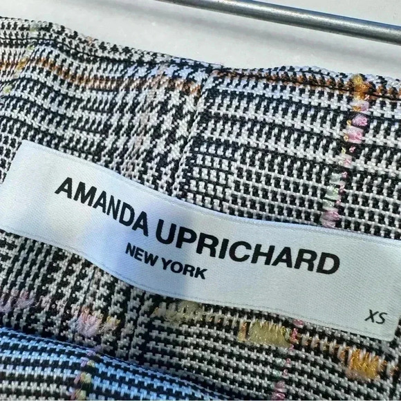 Amanda Uprichard Tessi Pants Brown Multi Plaid Tweed Paper Bag Tie Belt Waist XS - Picture 4 of 10